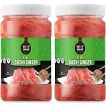 Best of Thailand Japanese Pink Pickled Sushi Ginger 2 Jars of 12oz