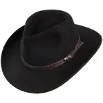 Jaxon Hats Crushable Wool Felt Outback Hat: Size: L Black