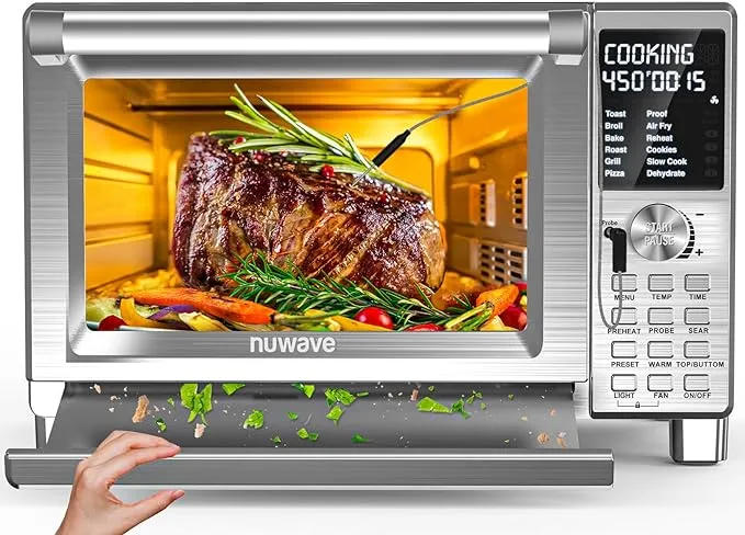 Nuwave Bravo XL Pro Air Fryer Toaster Oven Improved 100% Super Convection