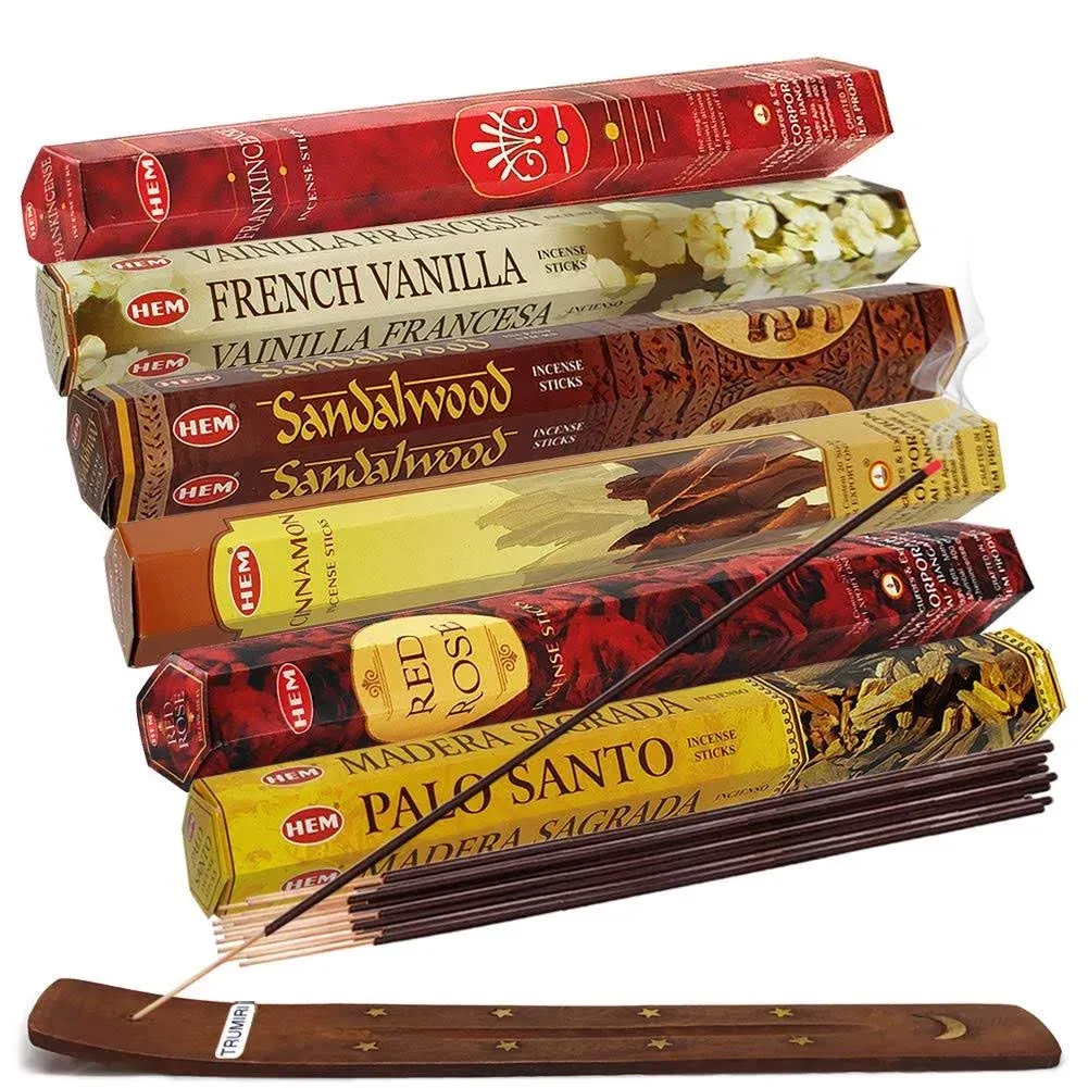 Hem Heavily Scented Incense Sticks Variety Pack with Trumiri Assorted Fragrances