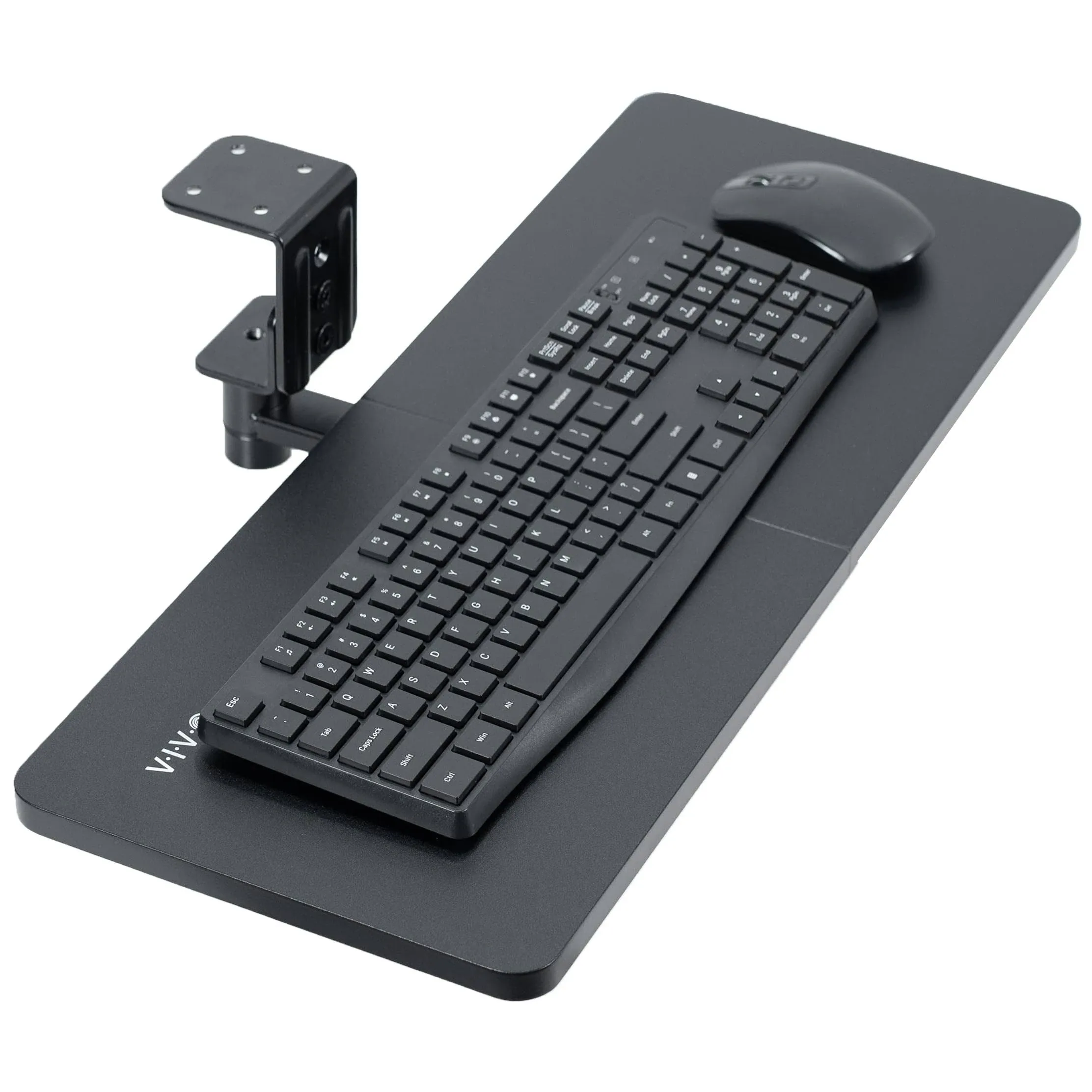 VIVO Black 25 x 10 inch Screw-In Rotating Computer Keyboard and Mouse Tray