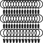 LLPJS 40 Pack Metal Curtain Rings with Clips, Curtain Clip Rings Hooks for Hanging Drapery Drapes Bows, Curtain Rod Rings 1.5 inch Interior Diameter