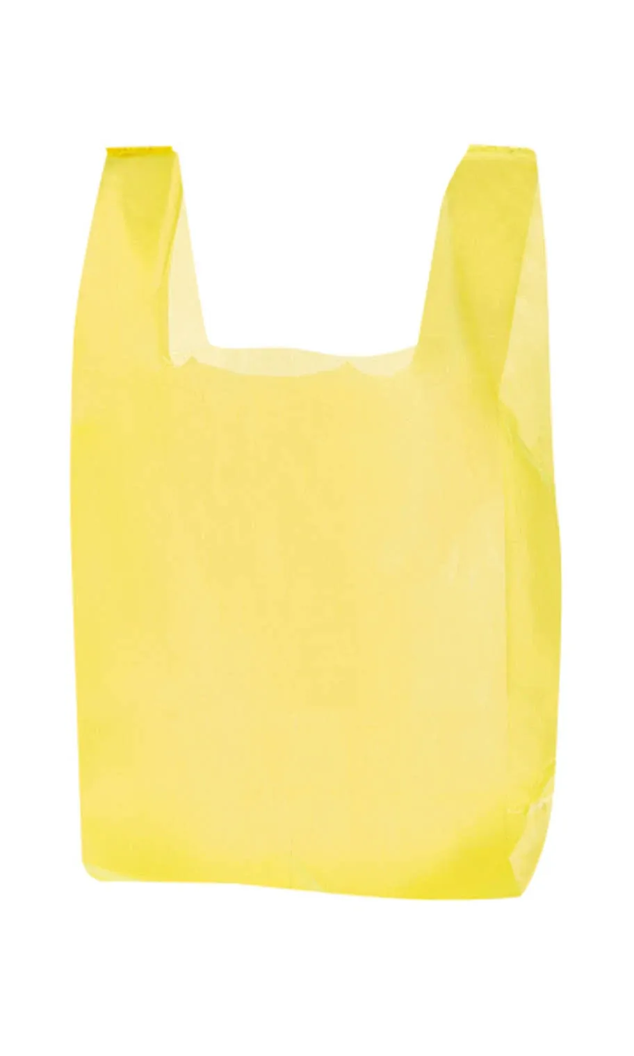 Small Yellow Plastic T-Shirt Bags - 8 x 5 x 16 - Case of 2000