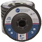 Benchmark Abrasives 4.5" x 7/8" Premium High Density Jumbo Zirconia Type 29 Flap Disc 120 Grit - 10 Pack