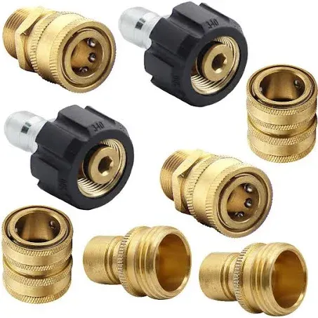 Twinkle Star Pressure Washer Adapter Set, Quick Disconnect Kit, M22 Swivel to 3/8'' Quick Connect, 3/4" to Quick Release