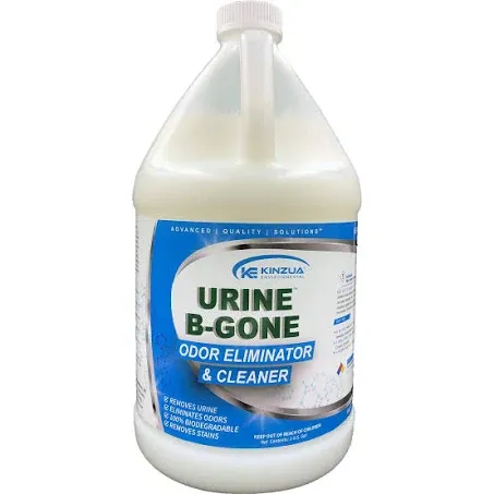 KINZUA ENVIRONMENTAL Urine B-Gone, Professional Enzyme Odor Eliminator & Pet Stain Remover, Human, Cat & Dog Urine Cleaner, Effective on Laundry, Carpets & More, Original Scent, 1 Gallon