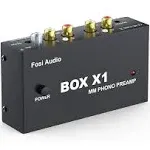 Fosi Audio BOX X1 Phono Preamp for MM Turntables with 3.5MM Headphone and RCA DC