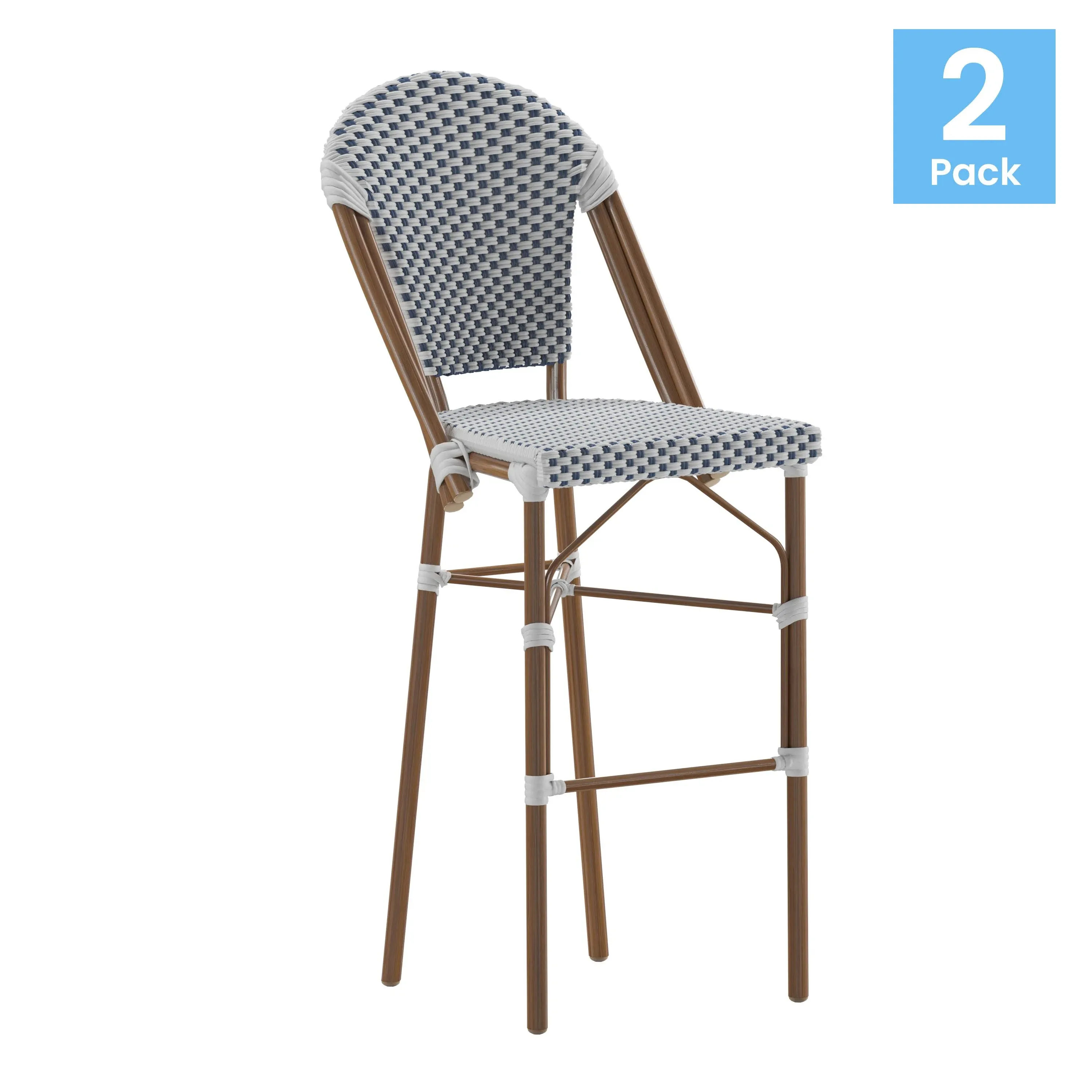 Flash Furniture 30 in. Lourdes Stackable Indoor & Outdoor French Bistro High ...