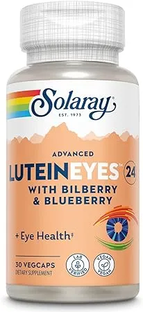 Solaray, Advanced Lutein Eyes 24 with Bilberry & Blueberry, 30 VegCaps