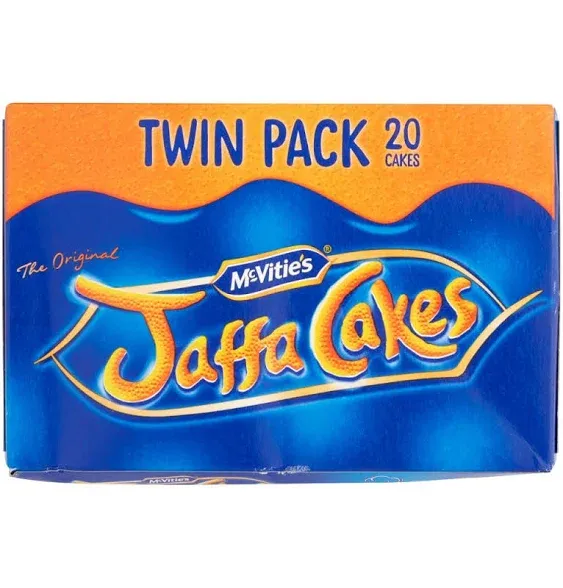 Original McVitie's The Original Jaffa Cakes Twin Pack Imported From The UK England The Very Best Original British Jaffa Cakes A Genoise Sponge Base Layer Of Orange Flavored Jam Coating Of Sponge