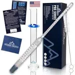 Thermo-Hydrometer ABV Tester Kit Triple Scale for Beer/Wine - Pro Series American-Made Specific Gravity Hydrometer with Thermometer Temperature Correction, N.I.S.T Traceable (KIT)