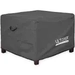 ULTCOVER Waterproof Patio Ottoman Cover Square Outdoor Side Table Furniture Covers Size 27L x 27W x 18H inch, Black