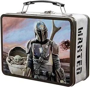 Bioworld Star Wars The Mandalorian Wanted Metal Tin Tote Lunchbox