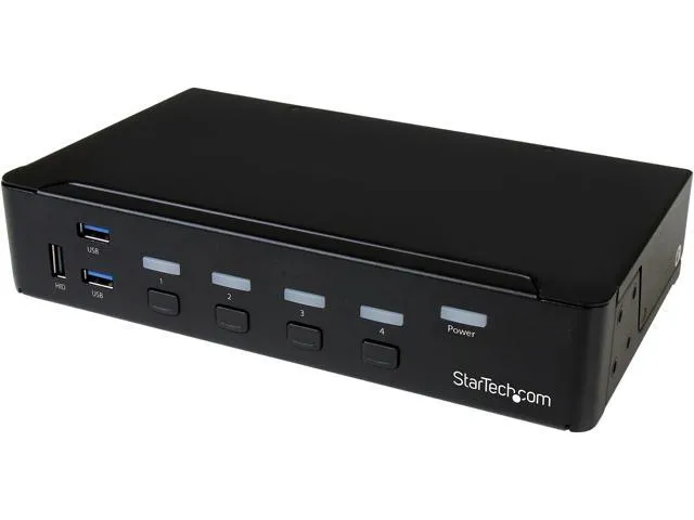 StarTech.com SV431DPU3A2 4-Port DisplayPort KVM Switch - DP KVM Switch with Built-in USB 3.0 Hub for Peripherals - 4K 30Hz