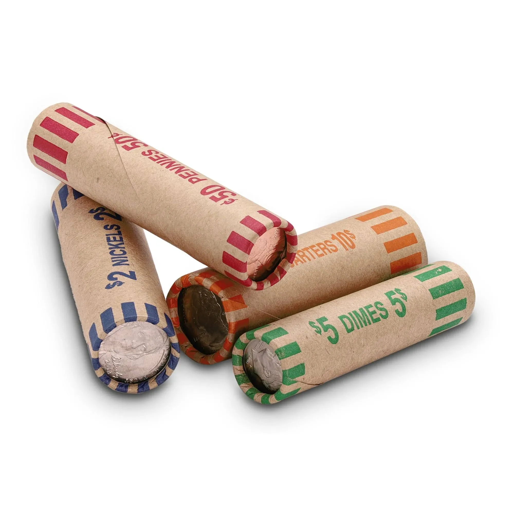 Quarter Coin Wrappers 72 PCS - Preformed Coin Rolls Wrappers for Quarter - Pa...