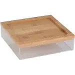 Simplify Clear Bamboo Lidded Cosmetic and Jewelry  Organizer