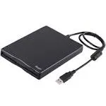 USB Floppy Drive, 3.5" USB External Floppy Diskette Drive 1.44 MB FDD Portable USB Drive Plug and Play for Laptops Desktops and Notebooks (Black)