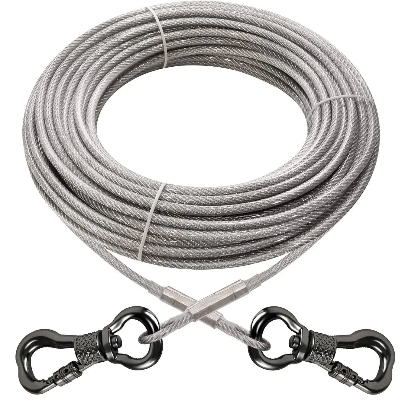 XiaZ 70ft Tie Out for Dogs, Large Dog Runner Cable Up with Locking Carabiner, Up ...