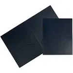 JAM PAPER Heavy Duty Plastic 2 Pocket Extra Tough School Folders - Navy Blue - 6/Pack