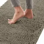 Gorilla Grip Bath Rug 24x17, Thick Soft Absorbent Chenille, Rubber Backing Quick Dry Microfiber Mats, Machine Washable Rugs for