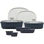 Corningware French Colors 10-Piece Oval Bakeware Set, Navy