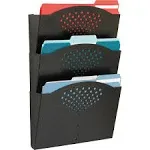 Safco 3172BL Black Steel 3 Pocket Letter Wall File