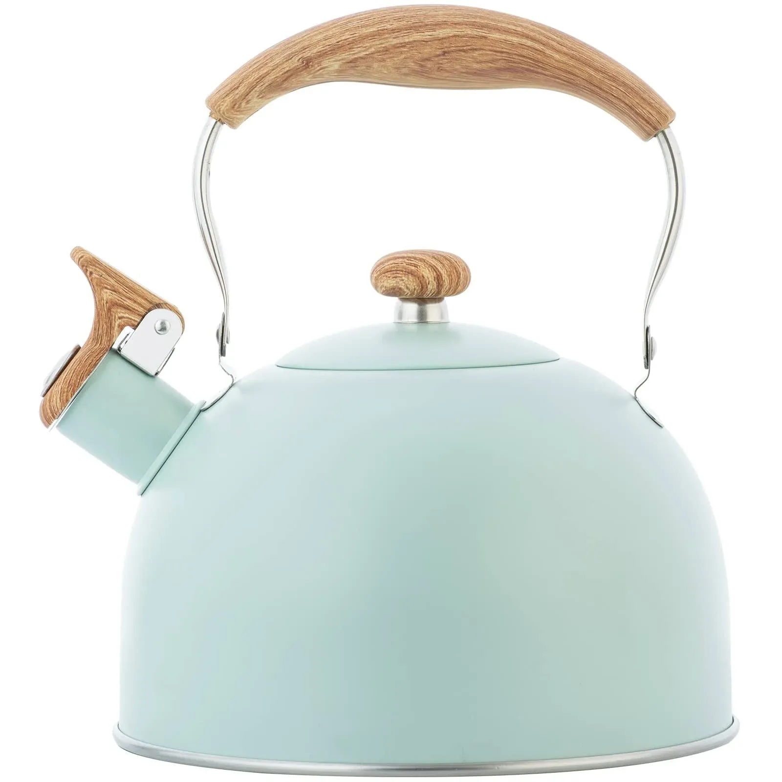 1pc 2.5L Wooden-handled Whistle Tea Kettle Kitchen Water Boiling Kettle