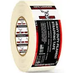 Buck Strapping Tape 2 Inch x 60 Yds (180ft) - 5.5Mil Thickness, Heavy Duty Industrial Grade Mono Directional Fiberglass Reinforced Filament Tape with Synthetic PET Adhesive for Bundling & Palletizing