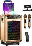 Masingo Karaoke Machine for Adults and Kids with 2 Bluetooth Wireless Microphones Portable Singing Pa Speaker System with Disco