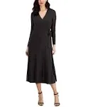 Anne Klein Mesh Midi Wrap Dress