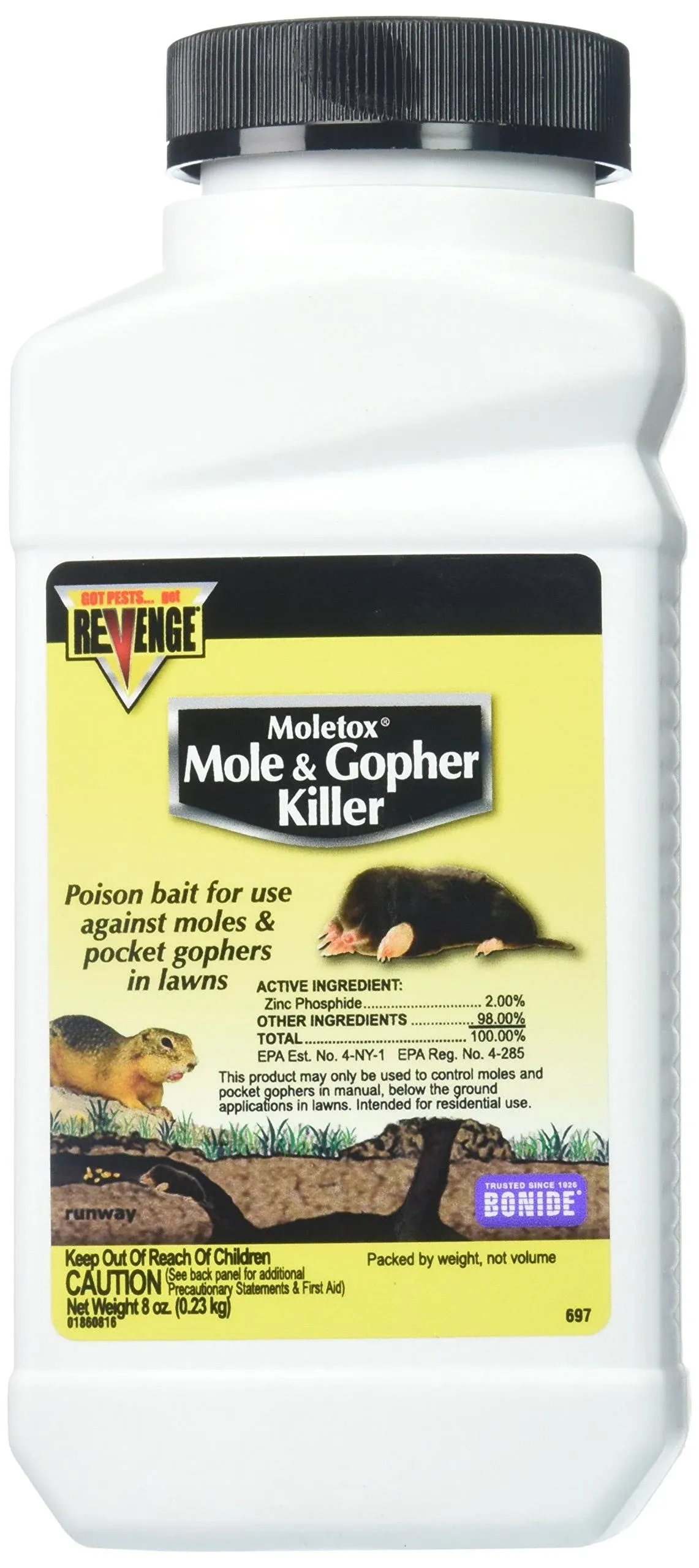 Bonide (#697) Moletox II Mole &amp; Gopher Killer Granules, 8 oz