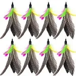 Cat Feather Toys Replacement Da Bird Cat Toys Refill, 8 PCS Da Bird Feather Refills, Cat Wand Toy Feather Replacement for Indoor Cats