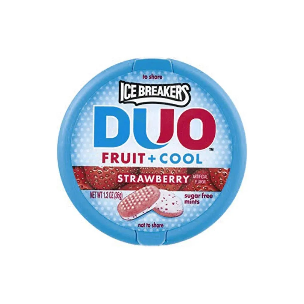 Ice Breakers Duo Fruit Cool Strawberry Sugar Free Mints