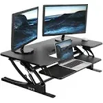 Vivo DESK-V000VL Black Height Adjustable Extra Wide 42" Stand Up Desk Converter Workstation