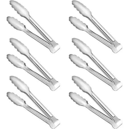 6 Pack Serving Tongs Kitchen Tongs, Buffet Tongs, Stainless Steel Food Tong Serving Tong, small tongs