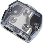 uxcell 2 Way Power Distribution Block 0 Gauge in 0 Gauge Out Power Ground Distributor for Splitter