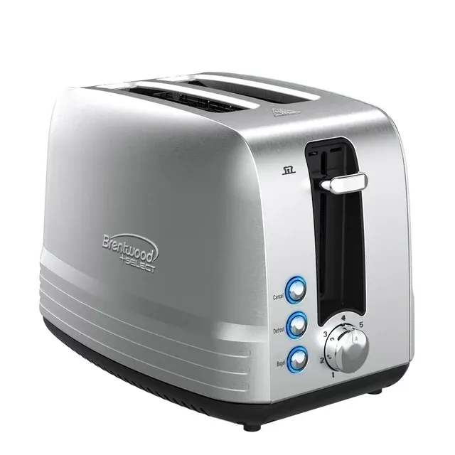 Brentwood Select Extra Wide 2-Slot Stainless Steel Toaster, Silver