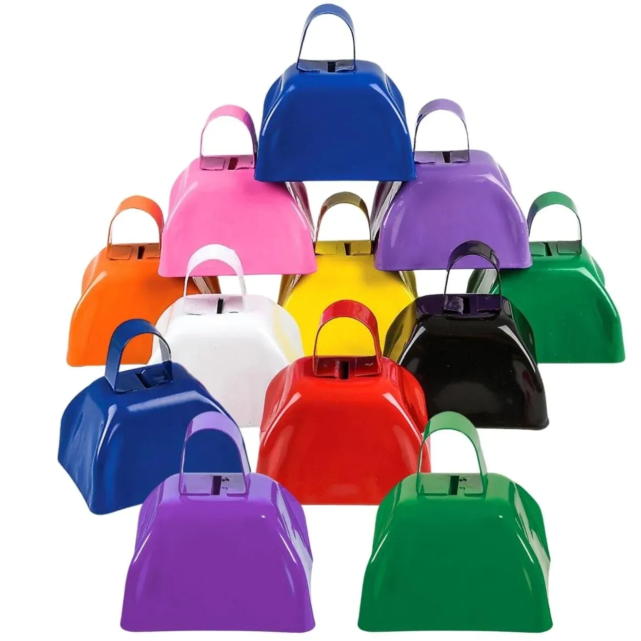 NY Cowas 3 Inch Cowbells 9  Assorted Count Different Colors