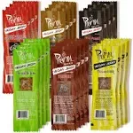 Primal Spirit Vegan Jerky - Sampler Pack, 10g. Plant Based Protein, Certified Non-GMO ("Classics" Thai Peanut, Mesquite Lime, Teriyaki, Hot & Spicy, Hickory Smoked, & Texas BBQ, 24-Pack, 1 oz.)