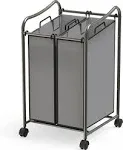 Simple Houseware Heavy-Duty 3-Bag Laundry Sorter Cart, Silver