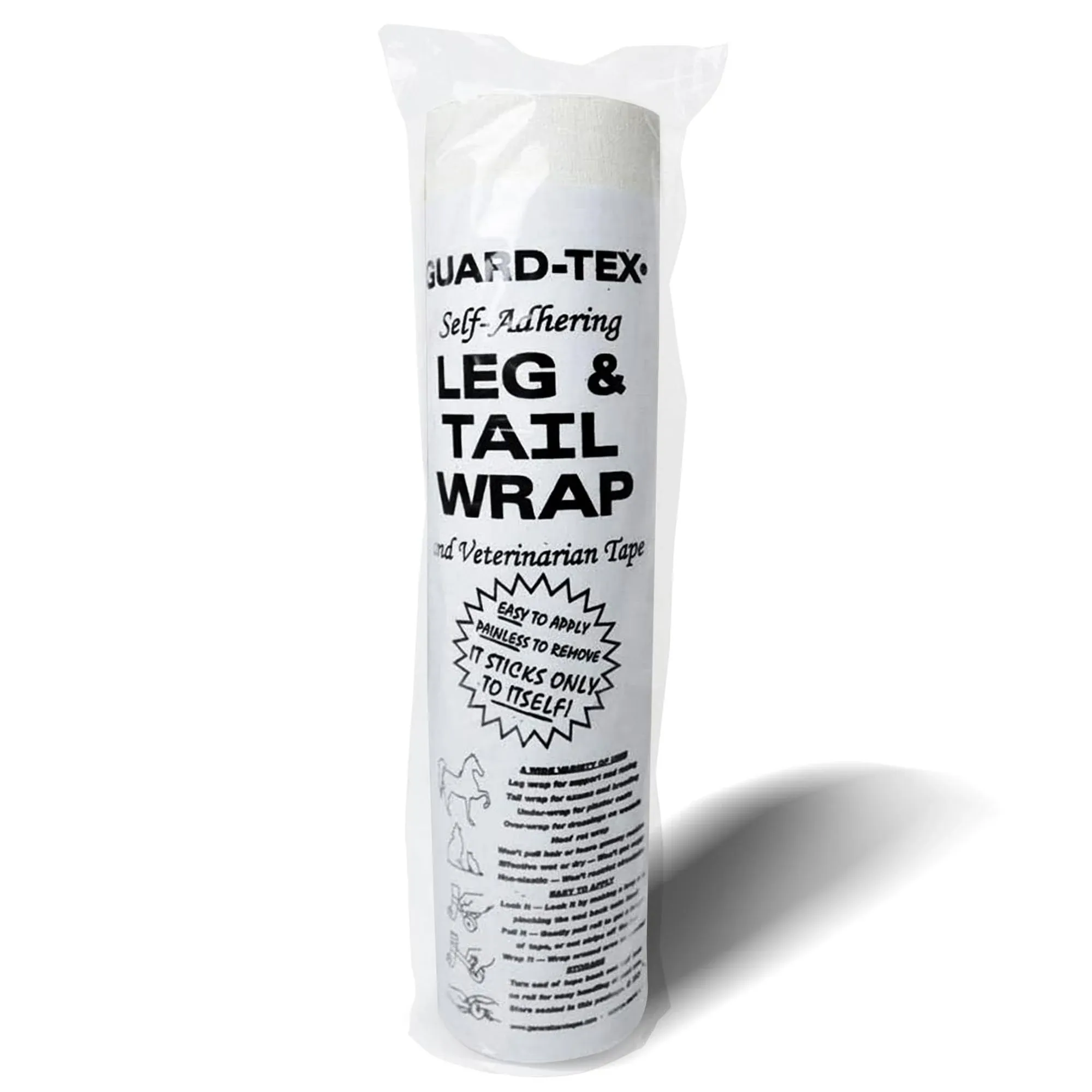  White Leg &amp; Tail Wrap - 3&#034; x 30 Yards Self Adhesive Waterproof Vet Wrap for 