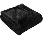 Superior Soft, Warm and Breathable Fleece Throw Blanket, Black,  50 x 60