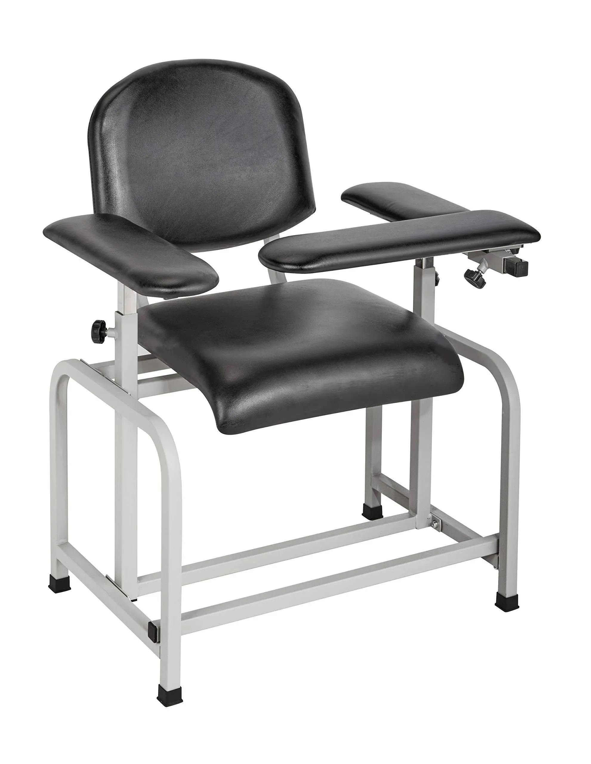 Black Phlebotomy Chair with Adjustable Armrest, Blood Draw Chair, Large Weight Capacity Comfortable Lab Medical Chair