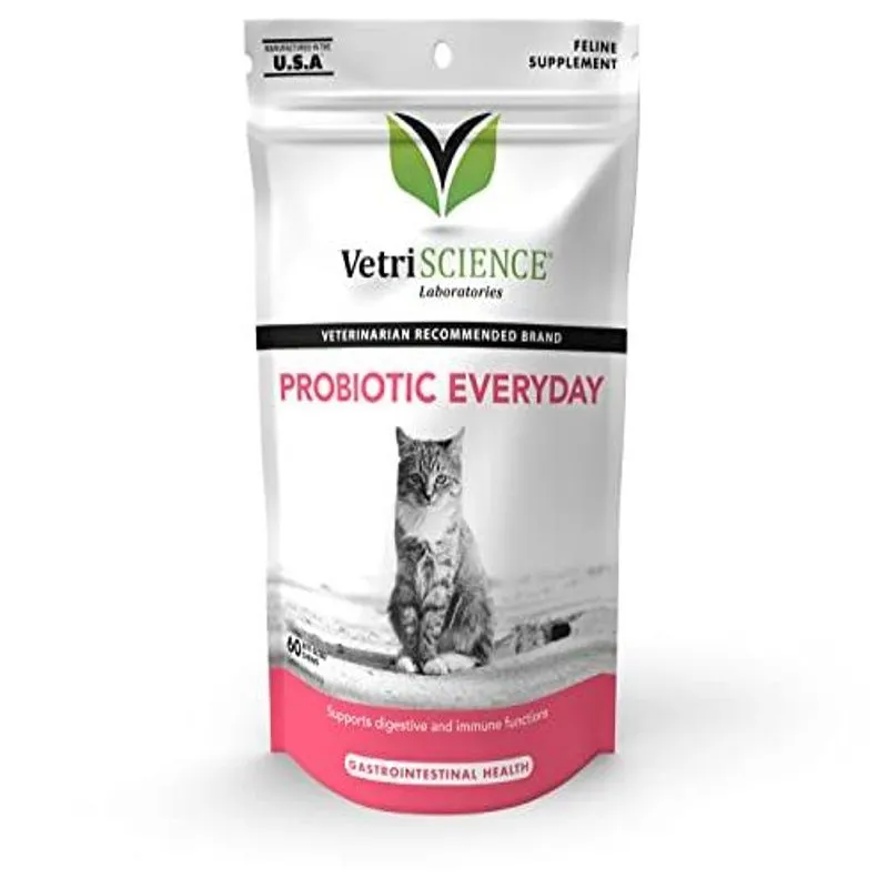 VetriScience Probiotic Everyday for Cats, Digestive 60 Chews, 60 Count 