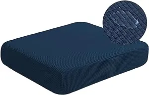 Water Repellent Sofa Seat Cushion Covers Stretch Furniture Protector Slip Covers for Settee Sofa Seat Cushion in Home Living Room (Large, Navy)