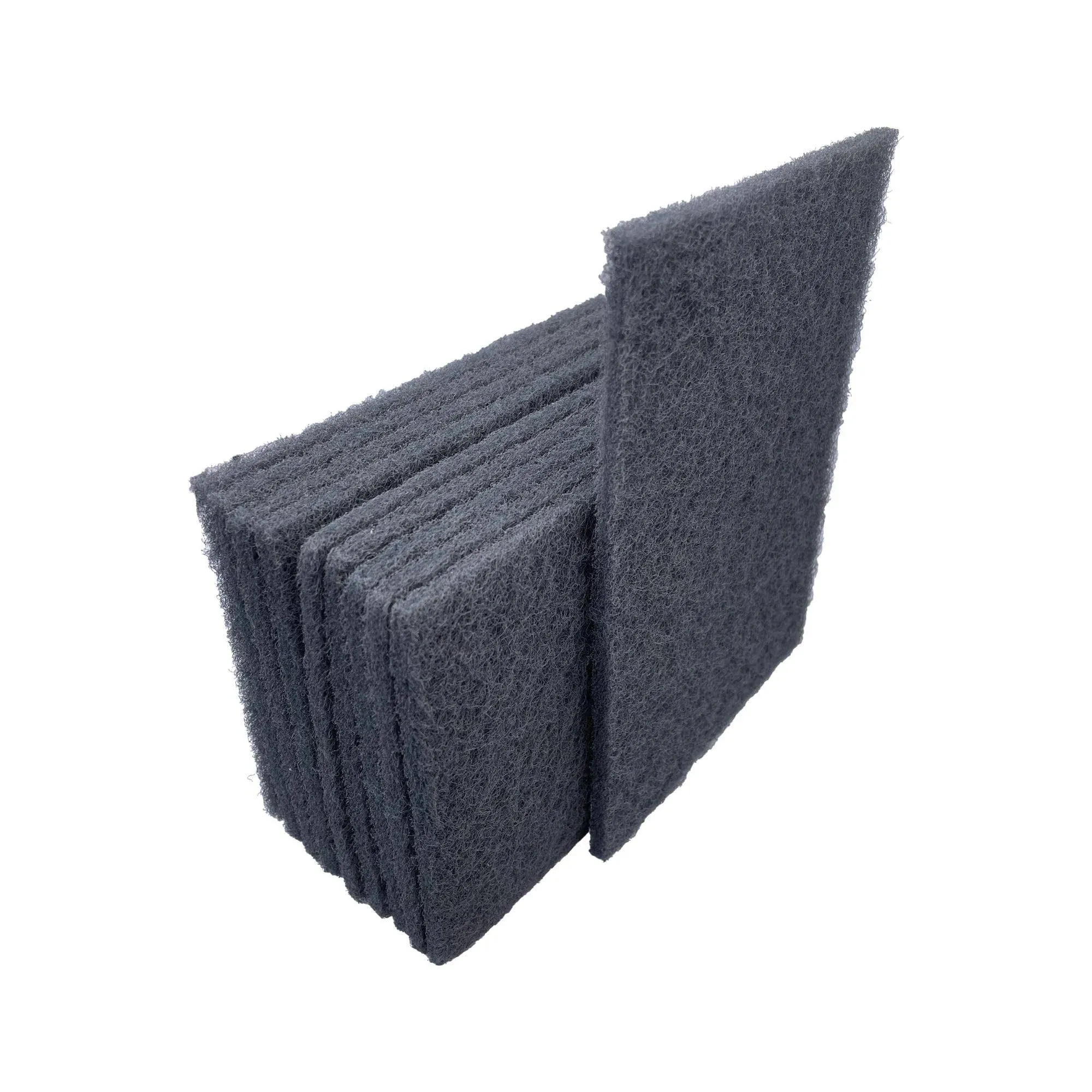 VSM 10-Pack: 6" x 9", Gray - Ultra Fine, Non-Woven Hand Pad, Silicon Carbide Grains, Rust and Oxidation Resistant, Multipurpose Abrasive Scrub Pad for Finishing and Cleaning