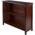 Winsome Wood Bookcase 2-Section Wide Shelf\ Walnut