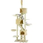 Go Pet Club 106 in. Cat Tree House with Sisal Covered Scratching Posts Gray