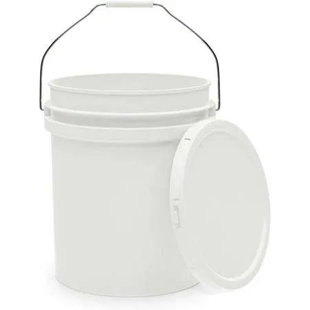 5-Gallon White Bucket Pail Container with Lid