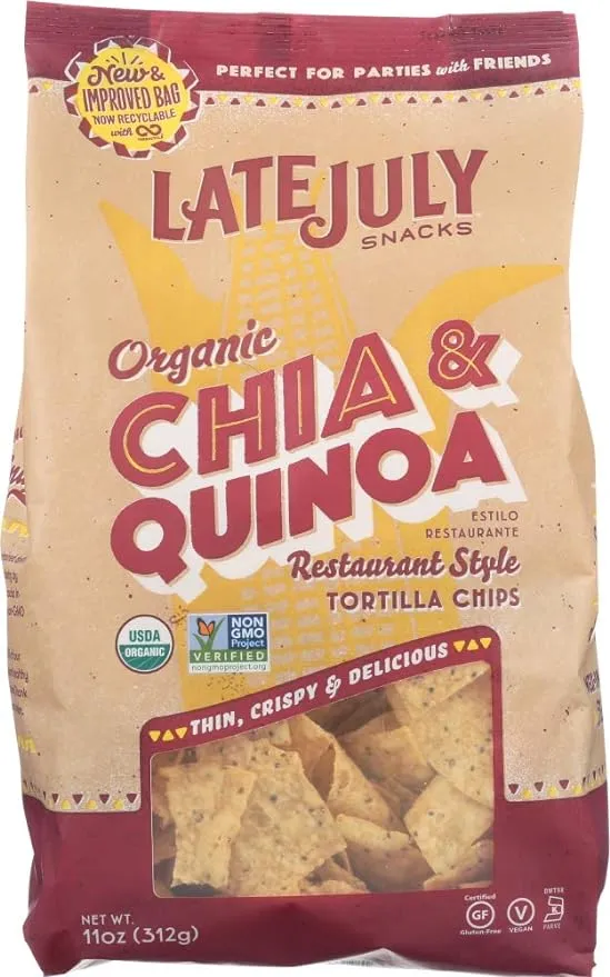 Late July Tortilla Chips, Organic, Chia and Quinoa, Restaurant Style - 11 oz